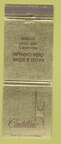 Matchbook Cover - Cadillac Vallee Bowe Oldsmobile Woodbury NJ WEAR