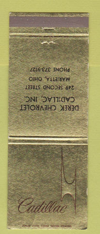 Matchbook Cover - Cadillac Derek Chevrolet Marietta OH