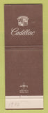 Matchbook Cover - Cadillac Derek Chevrolet Marietta OH