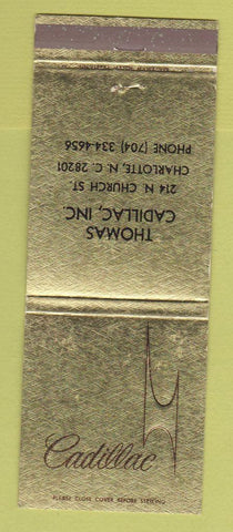 Matchbook Cover - Cadillac Thomas Charlotte NC