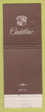 Matchbook Cover - Cadillac Cadillac Motor Division