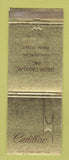 Matchbook Cover - Cadillac Groff Lancaster PA