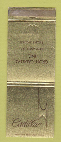 Matchbook Cover - Cadillac Groff Lancaster PA