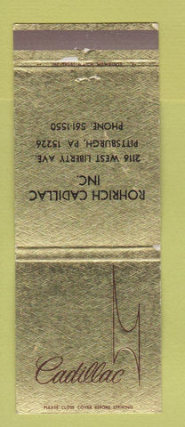 Matchbook Cover - Cadillac Rohrich Pittsburgh PA WEAR