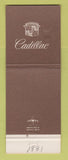 Matchbook Cover - Cadillac Norristown PA