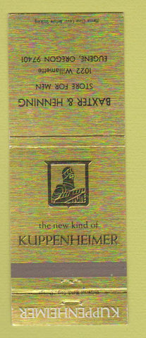 Matchbook Cover - Kuppenheimer Men's Clothes Baxter Henning Eugene OR