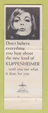 Matchbook Cover - Kuppenheimer Men's Clothes Hibbs Salt Lake City UT