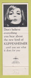 Matchbook Cover - Kuppenheimer Men's Clothes Mosenfelders Rock Island IL