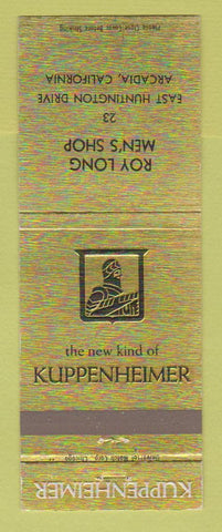 Matchbook Cover - Kuppenheimer Men's Clothes Roy Long Arcadia CA