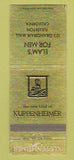 Matchbook Cover - Kuppenheimer Men's Clothes Elam's Fullerton CA