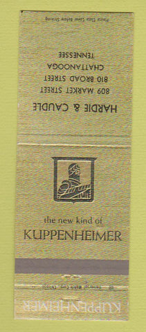 Matchbook Cover - Kuppenheimer Men's Clothes Hardie Caudle Chattanooga TN