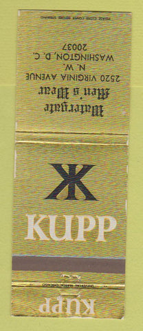 Matchbook Cover - Kuppenheimer Men's Clothes Watergate Washington DC WEAR