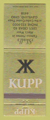 Matchbook Cover - Kuppenheimer Men's Clothes Skall's Cleveland OH