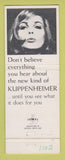 Matchbook Cover - Kuppenheimer Men's Clothes Walsh Levy Baton Rouge LA WEAR