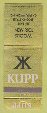 Matchbook Cover - Kuppenheimer Men's Clothes Woods Casper WY WEAR