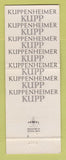 Matchbook Cover - Kuppenheimer Men's Clothes Woods Casper WY WEAR