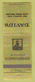 Matchbook Cover - Kuppenheimer Men's Clothes David's Silver Spring MD