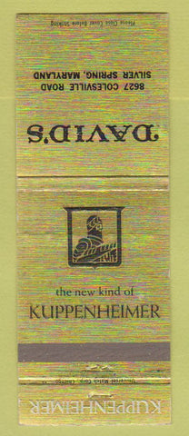 Matchbook Cover - Kuppenheimer Men's Clothes David's Silver Spring MD
