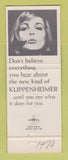 Matchbook Cover - Kuppenheimer Men's Clothes David's Silver Spring MD