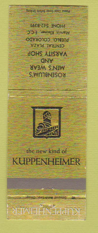 Matchbook Cover - Kuppenheimer Men's Clothes Rosenblum's Pueblo Colorado