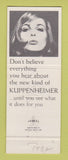 Matchbook Cover - Kuppenheimer Men's Clothes Rosenblum's Pueblo Colorado