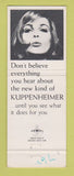 Matchbook Cover - Kuppenheimer Men's Clothes Walt's Alameda CA