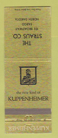 Matchbook Cover - Kuppenheimer Men's Clothes Straus Fargo ND