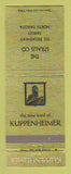 Matchbook Cover - Kuppenheimer Men's Clothes Straus Fargo ND