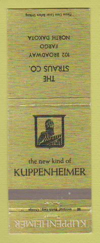 Matchbook Cover - Kuppenheimer Men's Clothes Straus Fargo ND