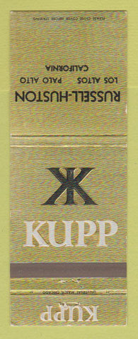 Matchbook Cover - Kuppenheimer Men's Clothes Russell Huston Los Altos CA WEAR