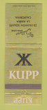 Matchbook Cover - Kuppenheimer Men's Clothes Sullivan La Habra CA