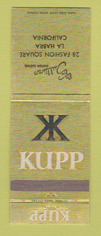 Matchbook Cover - Kuppenheimer Men's Clothes Sullivan La Habra CA