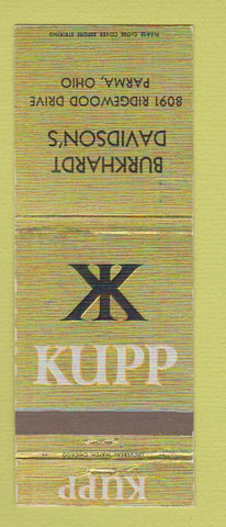 Matchbook Cover - Kuppenheimer Men's Clothes Durkhardt Davidson's Parma OH