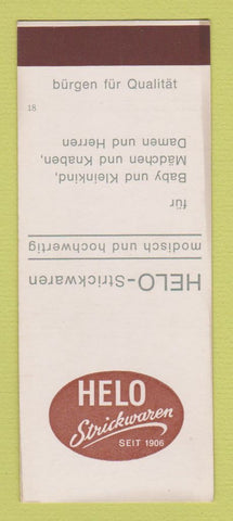 Matchbook Cover - Helo Strickwaren Clothes SAMPLE