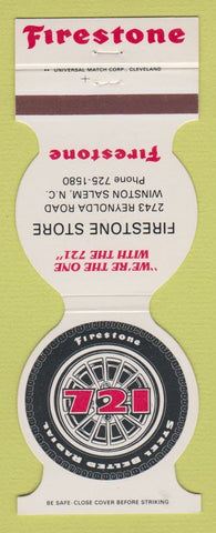 Matchbook Cover - Firestone 721 Tires Winston Salem NC