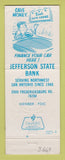 Matchbook Cover - Jefferson State Bank San Antonio TX