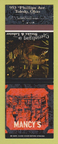 Matchbook Cover - Mancy's Restaurant Toledo OH