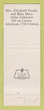 Matchbook Cover - Worcester Art Museum MA Mrs Elizabeth Freake