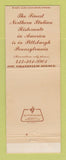 Matchbook Cover - One Grandview Donaldo Soviero Italian Restaurant Pittsburgh PA