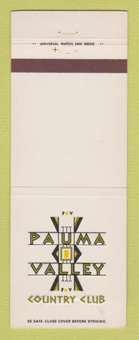 Matchbook Cover - Pauma Valley Country Club Oceanside CA