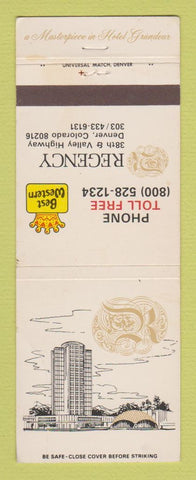 Matchbook Cover - Regency Denver Colorado Best Western WEAR