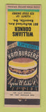 Matchbook Cover - Williams Corner Rossville GA restaurant hamburgers