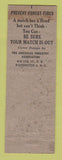 Matchbook Cover - Prevent Forest Fires Brattleboro VT Codding Match Collector