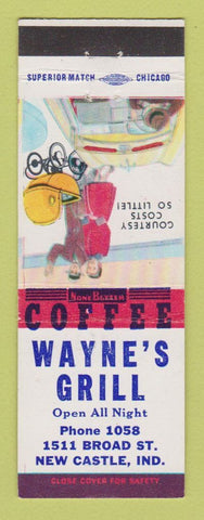 Matchbook Cover - Wayne's Grill New Castle IN