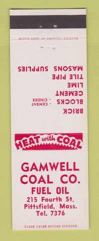 Matchbook Cover - Gamwell Coal Fuel Oil Pittsfield MA