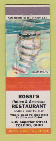 Matchbook Cover - Rossi's Italian Restaurant Toledo OH Larry Conti