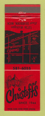 Matchbook Cover - Christoff's East Dearborn MI restaurant