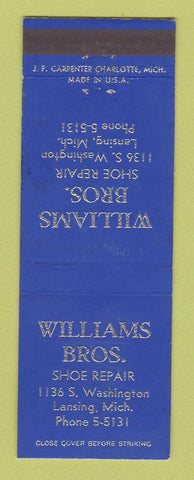 Matchbook Cover - Williams Bros Shoe Repair Lansing MI