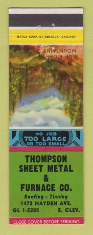 Matchbook Cover - Thompson Sheet Metal Furnace East Cleveland OH