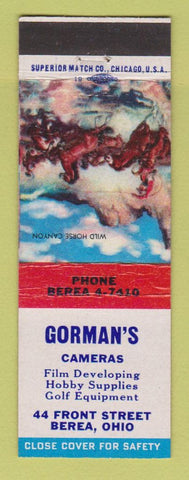 Matchbook Cover - Gorman's Cameras Berea OH
